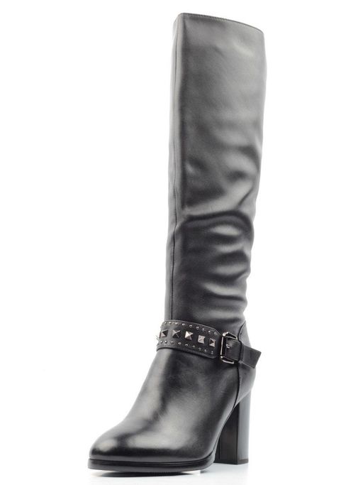 02-Z383-15602-2BM BLACK Сапоги женские (натуральная кожа, натуральный мех (еврозима)) - Фабричный китай фото 6