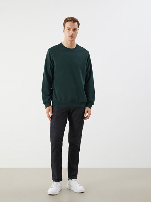 Bisiklet Yaka Erkek Sweatshirt
