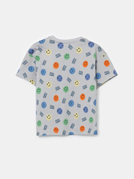 Bisiklet Yaka Bask?l? Erkek ?ocuk Pijama ?st