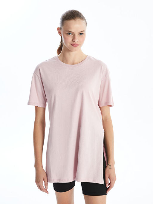 Bisiklet Yaka D?z K?sa Kollu Kad?n Spor Ti??rt