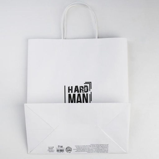 Цена за 2 шт. Пакет подарочный крафт, упаковка, Hard man, 28?32?15 см