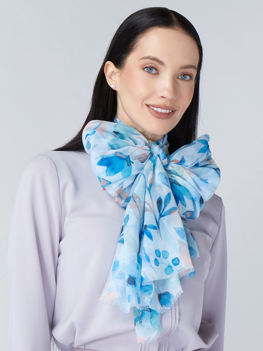 Большой, мягкий, тонкий и очень нежный двусторонний палантин с рисунком - Tantino фото 6