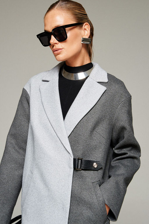 Пальто Beautiful Free 7014 серо-графитовый