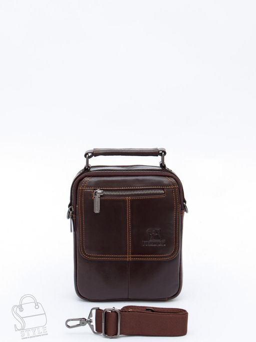 Сумка мужская кожаная 632M brown Fuzhiniao