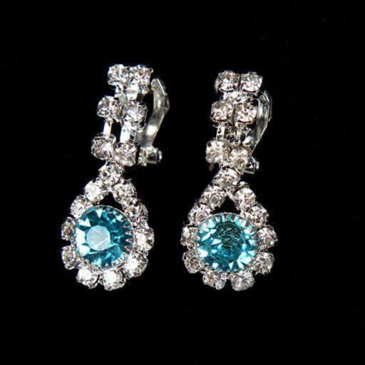 Серьги клипсы со стразами 2,5 см / JNL-2 /уп 120/серебро/микс - Галеонтрейд фото 3