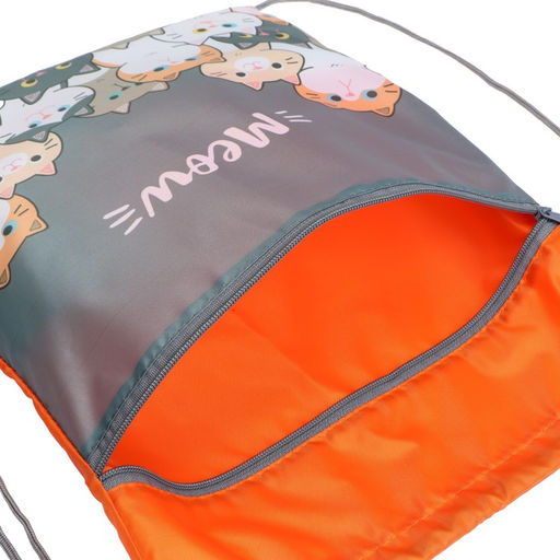 Мешок для обуви с карманом 420 х 340 мм, Calligrata МСО-7С, (мягкий полиэстер, плотность 210D), Коты  фото 3