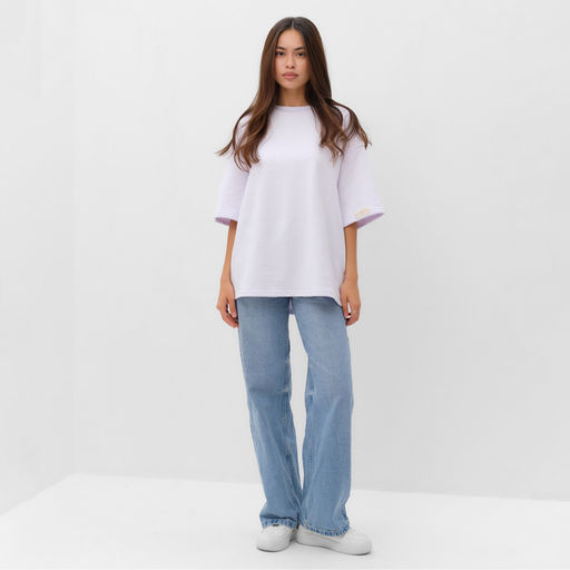 Футболка с нашивкой женская MIST Base, белая, размер 50