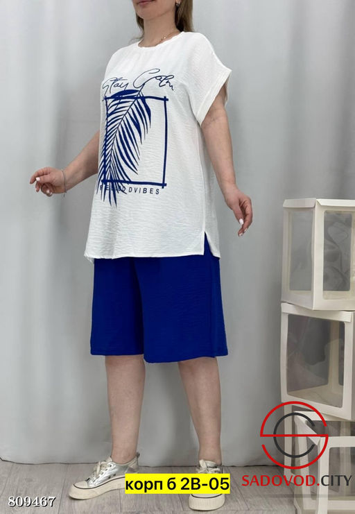 Костюм состоит из шорт и футболки