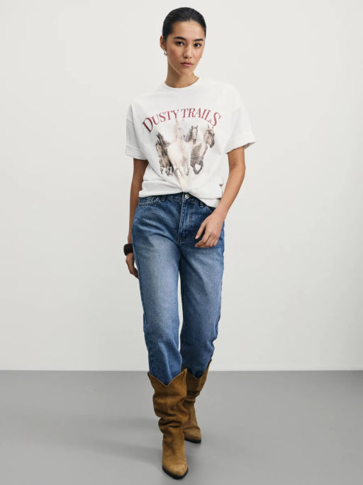 Футболка оверсайз с принтом / Zarina фото 2