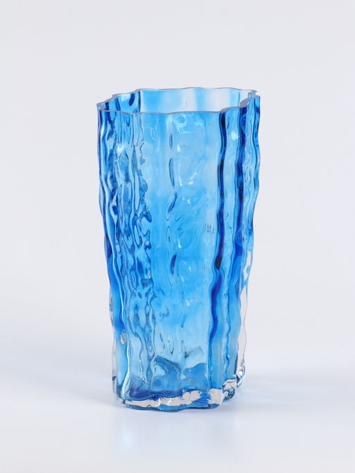 Ваза «Фонс», 24×14.5 см, стекло, синяя