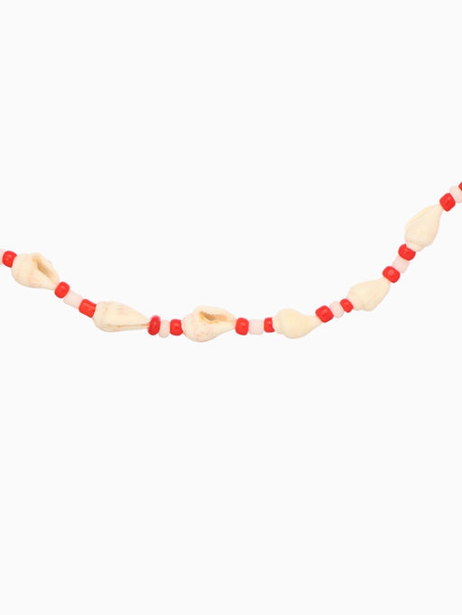Ожерелье с ракушками «Халия», длина 35 см, красное