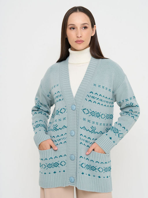 Кардиган женский 5242-1796. 2301126/6000085 розовый антик/оттепель - Vay фото 2