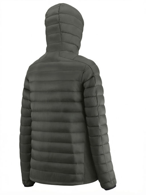 Куртка мужская гибридная стёганая с капюшоном с графеновой подкладкой цвета хаки 9621_1Kh