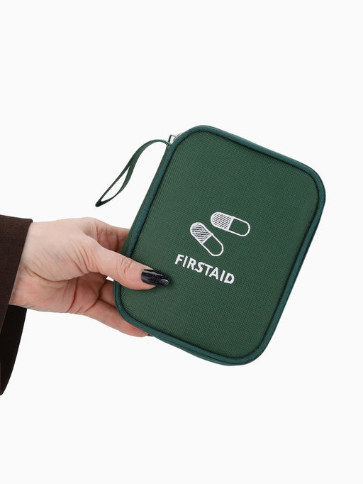 Косметичка-аптечка дорожная на молнии, с ручкой, Firstaid, зелёная - Simaland фото 4