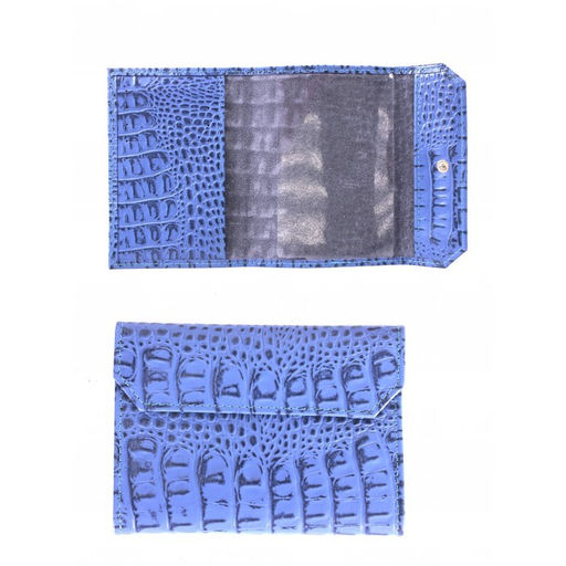 Обложка для паспорта Croco-П-402 (5 карм) натуральная кожа голубой кайман (13) 264843