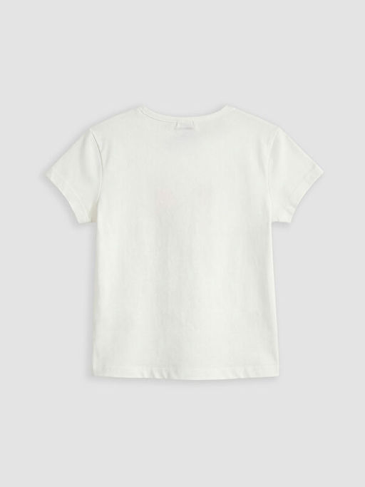 Bisiklet Yaka Bask?l? K?z ?ocuk Ti??rt