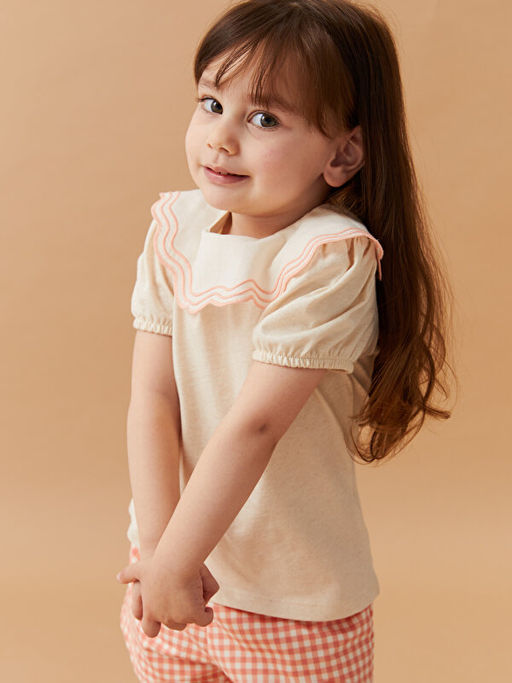 Bisiklet Yaka K?sa Kollu K?z Bebek Ti??rt - Waikiki фото 2