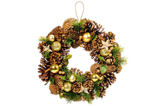 Новогоднее украшение венок 34*34*8 см Новогодний лес, большой круг - Elan gallery фото 4