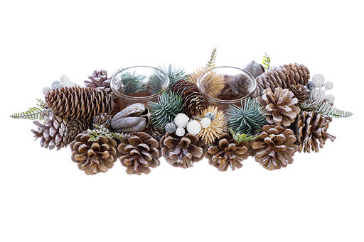 Новогоднее украшение подсвечник 33*15*8 см Снежный лес на 2 свечи, прямоугольный - Elan gallery фото 3