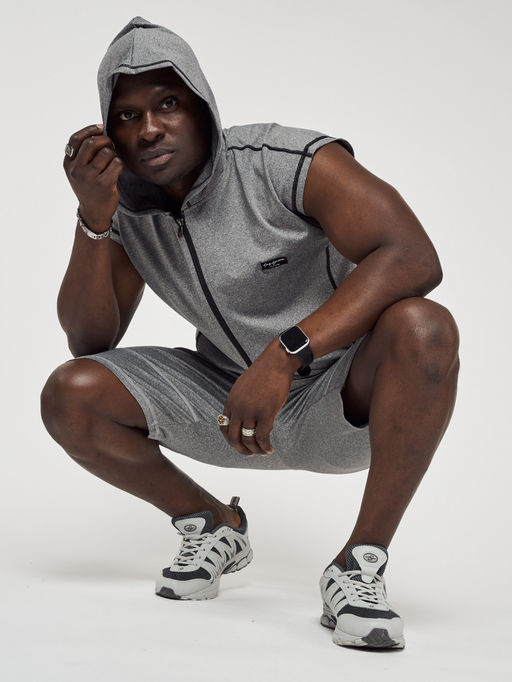 Спортивный костюм летний мужской серого цвета 22610Sr