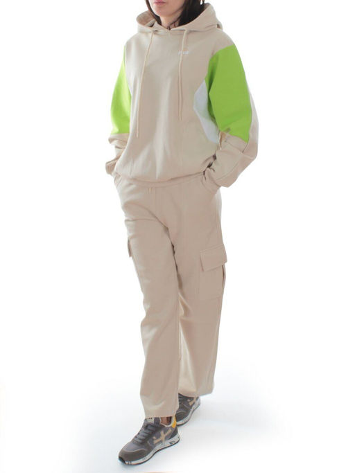 3156/3157 BEIGE/LT. GREEN Костюм спортивный женский (95% хлопок, 5% эластан)