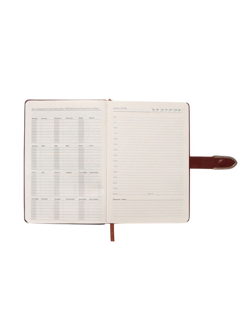 Ежедневник недатированный А5, с хлястиком, 112 листов в линейку, пвх, коричневый - Simaland фото 8