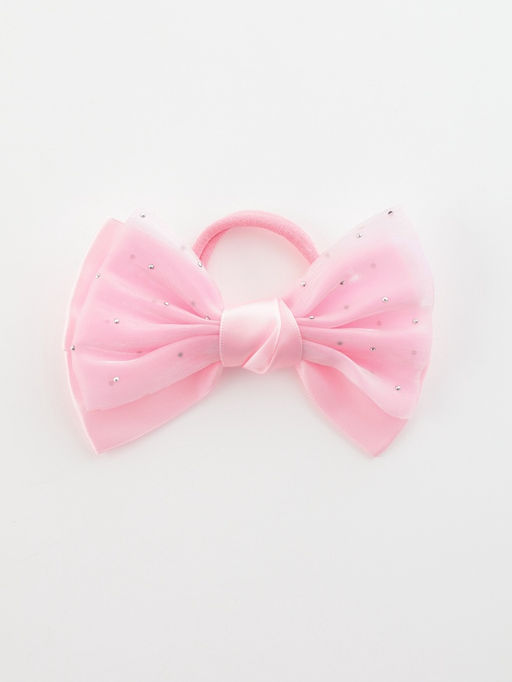 Цена за 6 шт. Бант для волос на резинке «Школьница. Стиль», блеск, 11 см, розовый