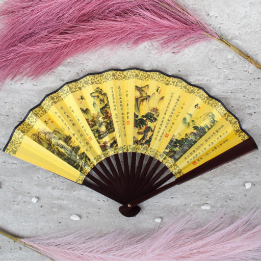 Веер 27 см / 622-9 /уп 5/600/бамбук,полиэстер - Галеонтрейд фото 4