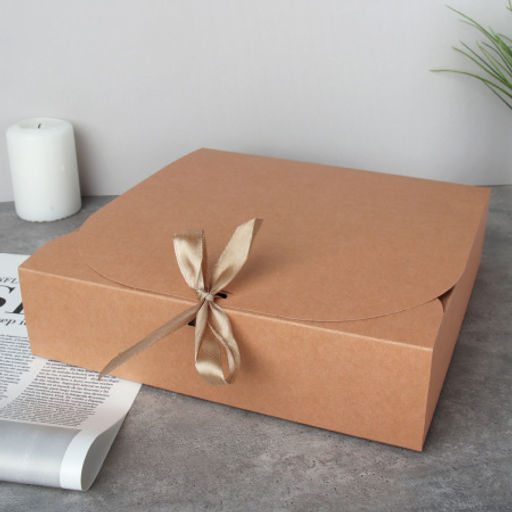 Коробка подарочная складная 24*24*6 см / 0519-8/C /уп 12/600/крафт - Галеонтрейд фото 2