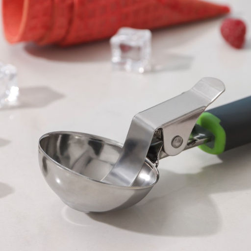 Ложка для мороженого Доляна Lime, 20×5.3 см, чёрно-зелёная