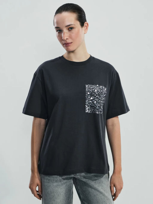 Футболка из хлопка с декоративным карманом / Zarina