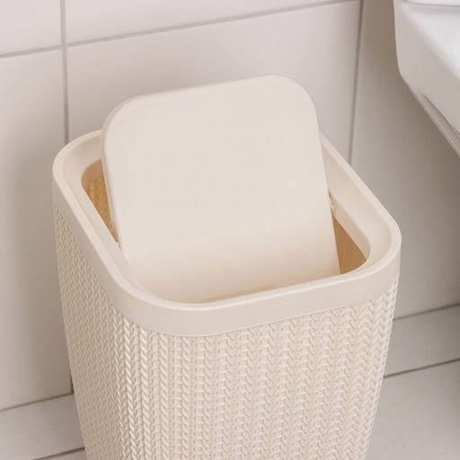 Контейнер для мусора «Вязаное плетение», 10 л, бежевый