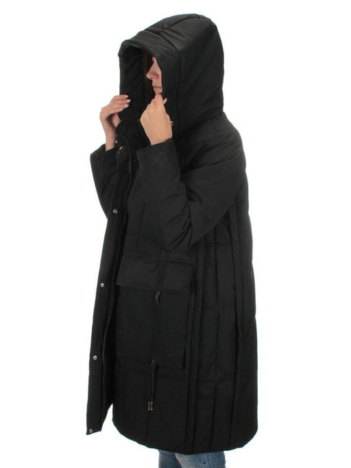 22-110 BLACK Куртка зимняя облегченная женская (150 гр. холлофайбер) - Фабричный китай фото 10