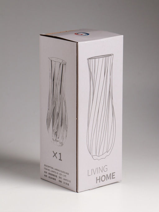 Ваза Бьорг, 24.5?9 см, стекло, прозрачная