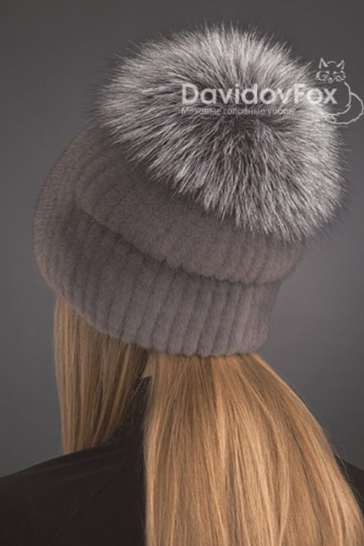 шапка Буратино норка серо-голубая - Davidovfox фото 3