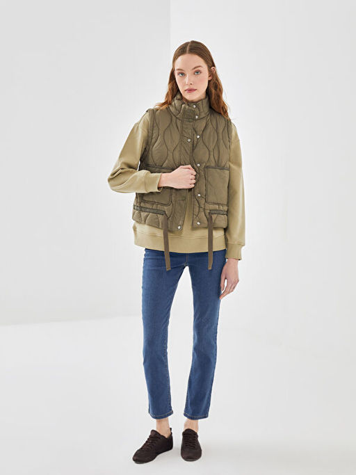 Dik Yaka Kapitone Kad?n ?i?me Yelek