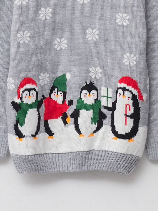 Bisiklet Yaka Y?lba?? Temal? Uzun Kollu Erkek ?ocuk Triko Kazak - Waikiki фото 3