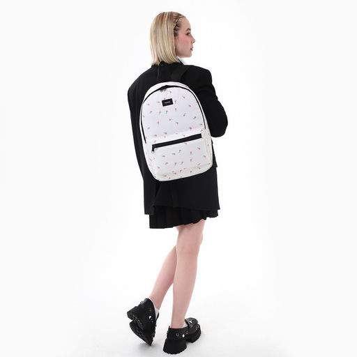 Рюкзак школьный текстильный Цветы, 42?14?28 см, белый - Nazamok фото 11