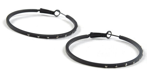 Серьги-кольца PS0626 черный - Mini maxi фото 5