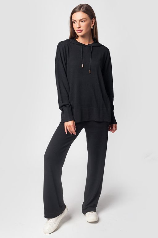 VILATTE / Худи тонкой вязки из пряжи с шерстью мериноса  фото 4