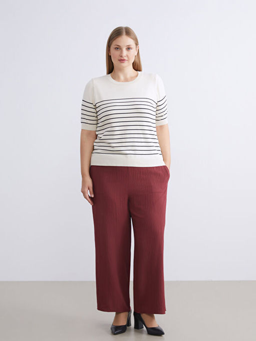 Beli Lastikli Dokulu Geni? Pa?a Kad?n Pantolon