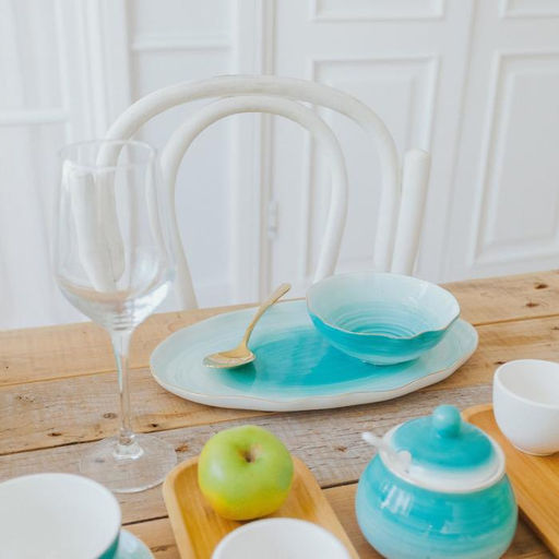 Салатник Доляна Млечный путь, 300 мл, d=13.5 см, фарфор, бирюзовый фото 11