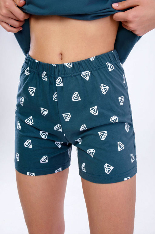 Арт. 9158 Пижама с шортами 42-50  (5 шт) Цвет:изумруд