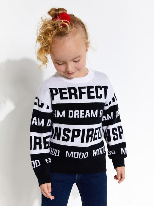 ACOOLA / Джемпер детский для девочек Alketa черно-белый  фото 3