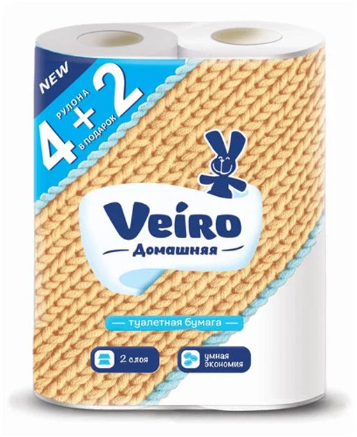 VEIRO т/бумага 2-сл. Домашняя ( 6 рул.) Белая