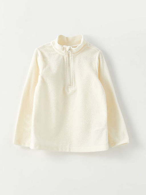 Dik Yaka Basic Uzun Kollu K?z ?ocuk Sweatshirt