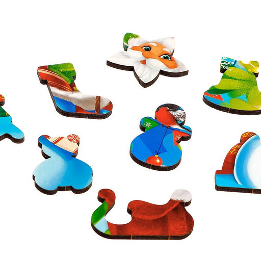 Пазл фигурный Встреча с Дедом Морозом - Лесная мастерская фото 4