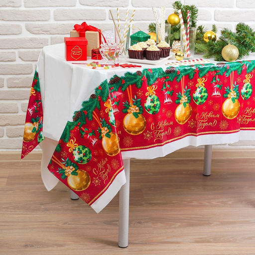 Скатерть одноразовая С Новым годом, 182?137 см