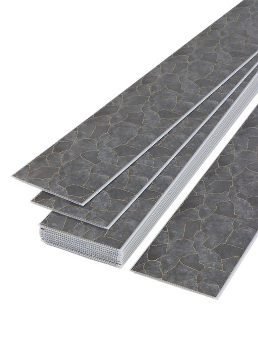 Цена за 12 шт. Стеновая панель ПВХ «Аврора золото», 2600×250 мм, цвет серый