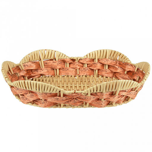 Корзина-сухарница плетеная Береста 33х24см h7,5см, полипропилен, карамельный, ажурный край, металлический каркас, форма овальная (Китай) - Домашняя мода фото 2